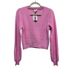 Le Lis Pink V-Neck Sweater - size M NWT